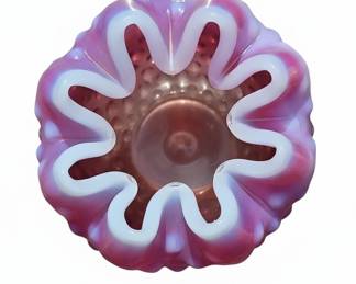 Fenton Hobnail Cranberry Opalescent Small Favor Vase