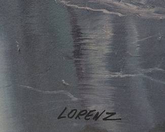 Lorenz "Winter Stream" Print in Ornate Gold Frame