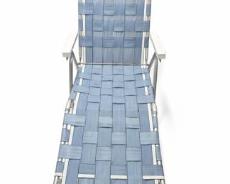 Vintage Aluminum Webbed Chaise Lounge Chair