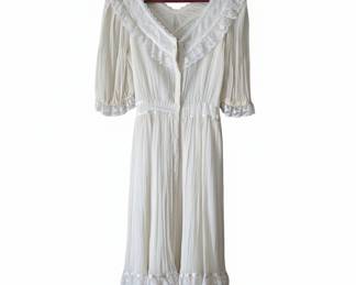 Vintage Gunne Sax Style Lace Trimmed Prairie Dress