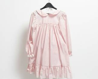 Vintage Pink Cotton Dress with Ruffles