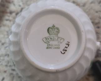 Aynsley Bone China Thistle Pattern #15287 Teacup and Saucer