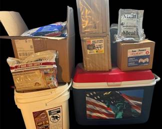 Emergency Food Supply Cooler Lot Food4Patriots, MRE Storage