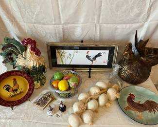 Colorful Rooster Kitchen Decor Collection Ceramic, Wall Art Serving Pieces