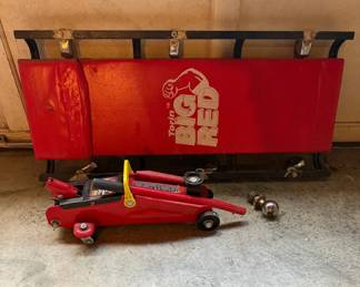 Torin Big Red Rolling Shop Cart With Floor Jack Trailer Hitch