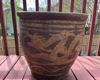 Large Asian Dragon Garden Pot