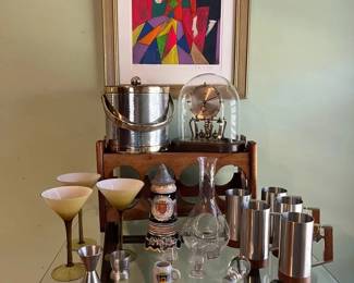 Barware Entertaining Set Ice Bucket, Decanter, Glasses More