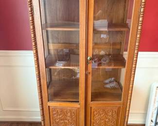 Glass Wooden Decorative Inlay Display Cabinet