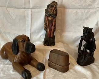 Carved Wood Decor Collection Folk Art Animal Figures