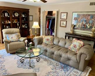 Drexel leather chesterfield sofa