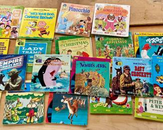 childrens book/record combos, no functional LP player on site