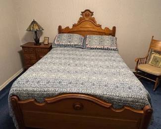Antique Full Size Bed - Headboard, Footboard and Mattresses
