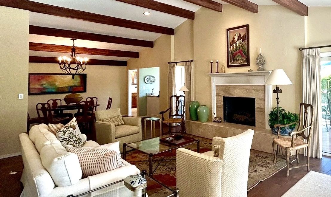 Living Room furniture, lamps, artwork & rug - All available for sale.