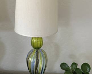 Lamp  Green and Blue Glass $35