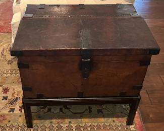Vintage Trunk on Wooden Base - Medium Size $145