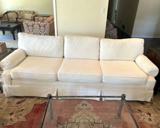 White Sofa & two matching chairs.