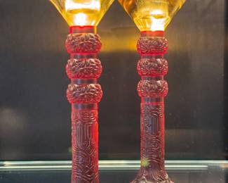 SOLD - Lillian Limited Edition “May your spring be blessed” candlesticks- 8h