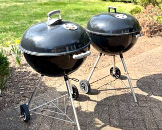  SOLD (on left)- Weber Grill; $30 (on right)- Weber Grill