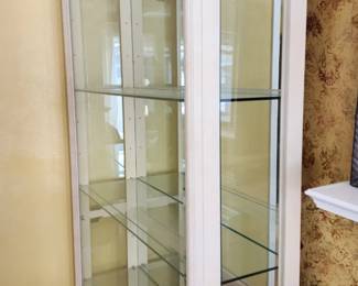 Lighted display case with side load doors, 4 shelves (one is on the top, not pictured)
