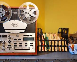 Spirit of St. Louis Reel-to-Reel tape player with tapes