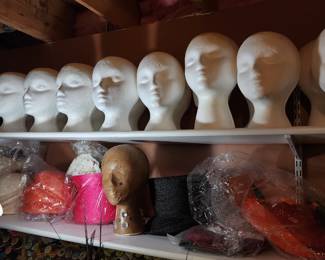 Lots of styrofoam heads for hat display or whatever your imagination can conjure...