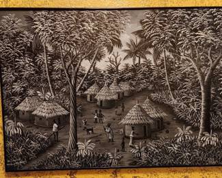 Intricate village print