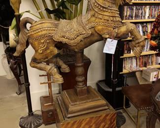 1970 Cira Spain hand carved solid wood carousel.  