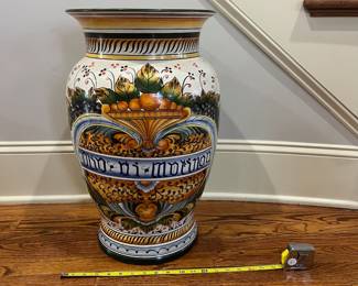 R49 - $95. Olio de Moringa Ceramic Floor Vase. Measures 13" x 21" tall. 