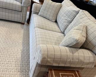 R4 - $950. Ethan Allen Loveseat. "Bennett Roll-Arm Two Seat Sofa." Measures 62" x 36" deep x 32" tall. Excellent Condition!