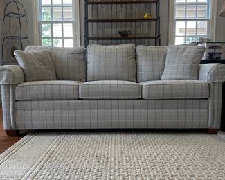 R3 - $1,250. Ethan Allen Sofa. "Bennett Roll-Arm Three Seat Sofa". Measures 83" long x 36" deep x 32" tall.  Excellent condition!