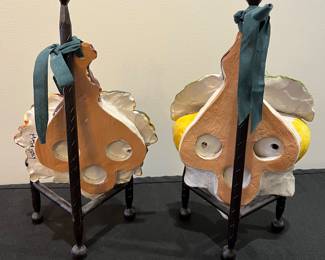 R125 - $40. Set of  Italian Capodimonte Style Wall Hangings. 13" tall each. 