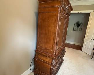 R113 - $550. Chateau Provence by Thomasville Armoire. Measures 49.5" wide x 23" deep x 84" tall. 