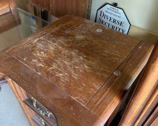 R41 - $40. Project Vanity with Mirror. Measures 56" wide x 19" deep x 30" tall. 