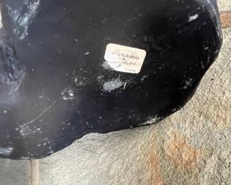 R117 - $15. Hen Feathers Resin Bunny Sculpture. 