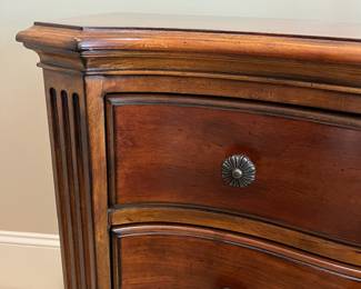 R100 - $550 - PAIR of Ethan Allen, Tuscany 3 Drawer Nightstands. Each measures 33.5" x 18" x 30" tall. All drawers slide. Minor surface marks - overall very good condition!