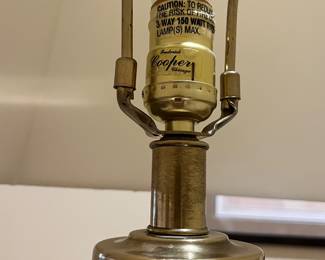 R128 - $100. Frederick Cooper Brass Table Lamp - Heavy. Measures 33" tall. 