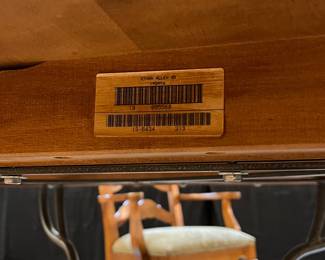 R114 - $450. Ethan Allen Table & Chairs. Measures 56" round x 30" tall. Has 1 leaf that adds 20". Table is very sturdy and in very good condition. Chairs have been heavily used and need reupholstered / tightened up. 