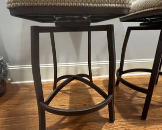 R126 - $80. PAIR of Swivel Bar Height Stools. Measures 19" wide x 42.5" tall. 