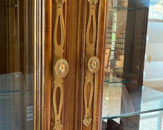 R2 - $950. Henredon Lighted Breakfront China Cabinet. Measures 70" wide x 20" deep x 92" tall. Moves in 2 pieces. 