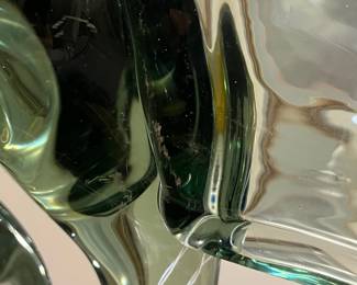 R55 - $475. Murano Glass Eagle Signed S. Signoretto '95. Some minor scratching mostly on the base. Measures 28" wingspan x 14" tall. 