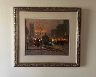 R16 - $175. "Childhood Memories" G. Harvey with COA. #431 / 1950. Framed it measures 36" x 32". 
