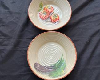 R87 - $35 PAIR. Williams Sonoma - Jardin Potager Tomatoes & Eggplant