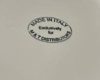 R21 - $20. Pasta Bowl. Made in Italy for M&T Distributors. Measures 13.5" across. 