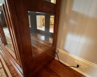 R111 - $400 EACH. Henredon Display Cabinets. Measures 40" wide x 18" deep x 83" tall. Glass shelves that are adjustable height. Excellent Condition!