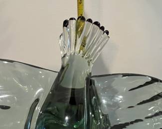 R55 - $475. Murano Glass Eagle Signed S. Signoretto '95. Some minor scratching mostly on the base. Measures 28" wingspan x 14" tall. 