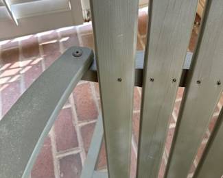 R43 - $30 PAIR of wooden Adirondack Chairs. They are wiggly and need some work before use!