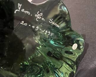 R55 - $475. Murano Glass Eagle Signed S. Signoretto '95. Some minor scratching mostly on the base. Measures 28" wingspan x 14" tall. 