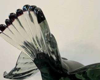 R55 - $475. Murano Glass Eagle Signed S. Signoretto '95. Some minor scratching mostly on the base. Measures 28" wingspan x 14" tall. 