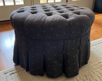 R95 - $40. Upholstered Tufted Ottoman. Measures 27" x 17" tall. 