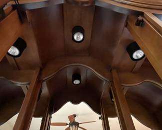 R2 - $950. Henredon Lighted Breakfront China Cabinet. Measures 70" wide x 20" deep x 92" tall. Moves in 2 pieces. 